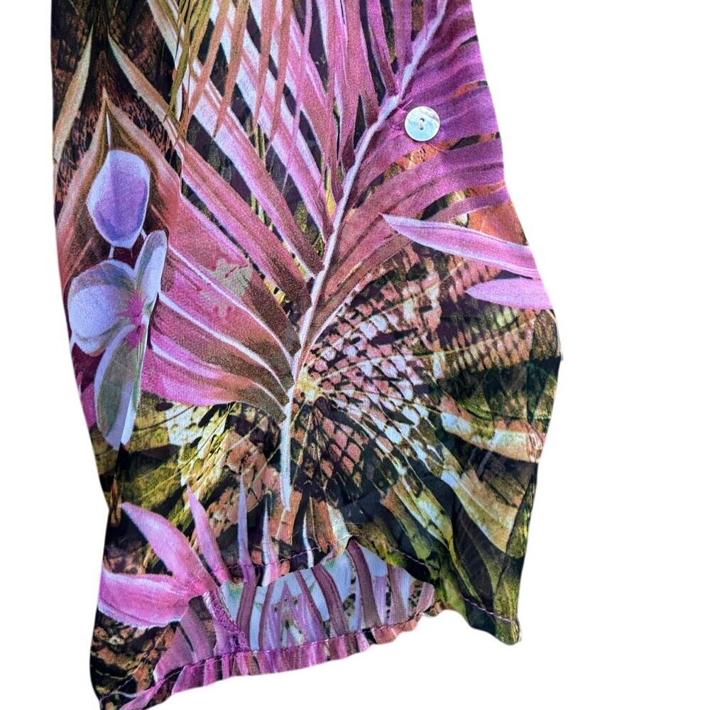Figueroa & Flower Tropical Boho Blouse XL
Pink Palm Floral Button Top - Picture 4 of 6